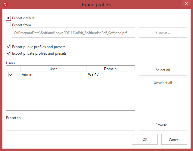 export-profiles export-profiles