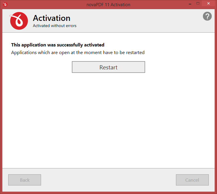 Finish activation Finish activation