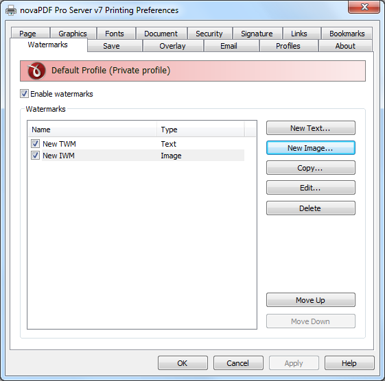 configure watermarks main page configure watermarks main page