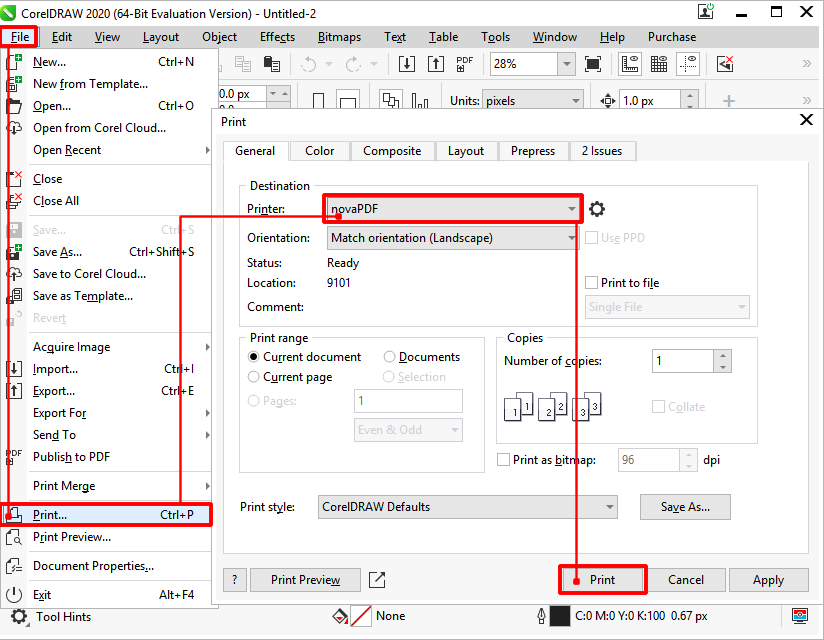 Save As Pdf From Coreldraw Novapdf