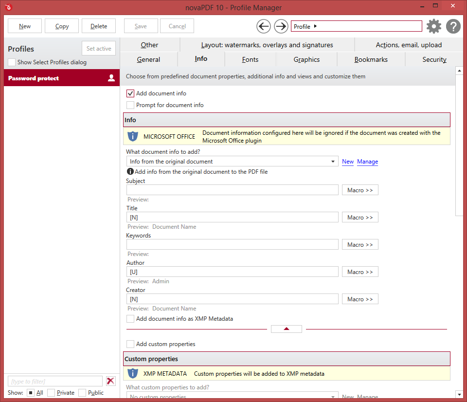 Change PDF document information Change PDF document information