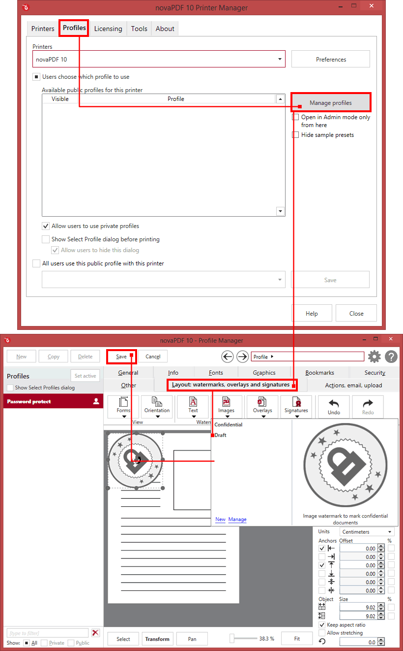 Add image watermarks in novaPDF Add image watermarks in novaPDF