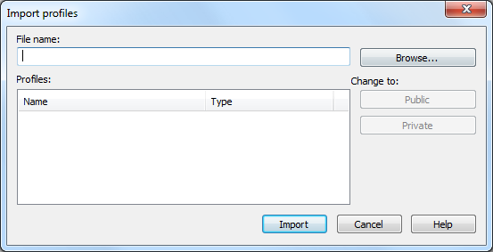 import profiles window import profiles window