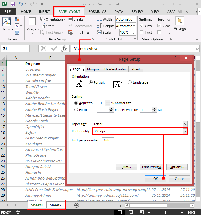 cannot print to pdf excel calibre font