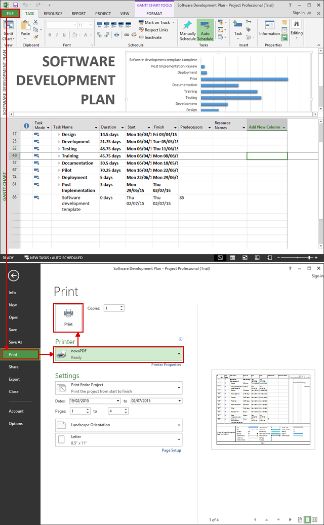 Save Gantt Chart As Pdf In One Page