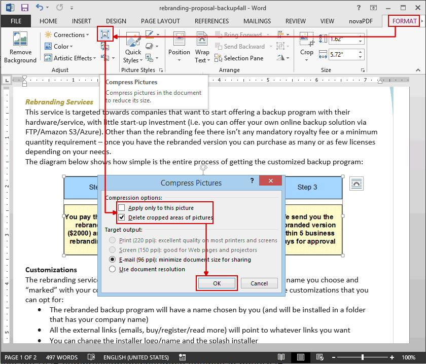 set pdf default page size