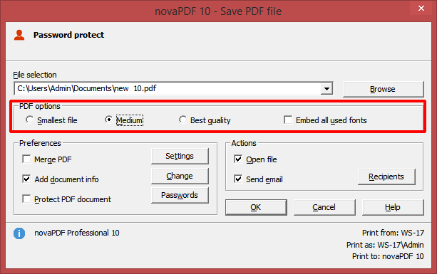 Change PDF quality Change PDF quality