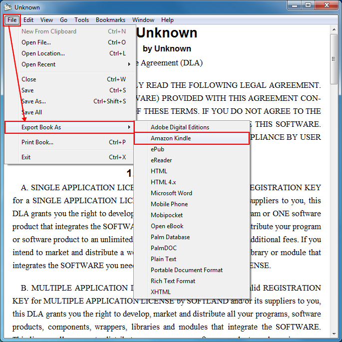 writeitnow output to kindle format