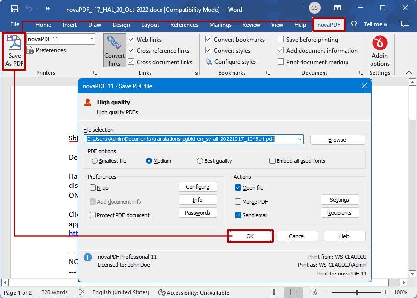 Convert Word To Pdf Microsoft Office Word Documents To Pdf Novapdf